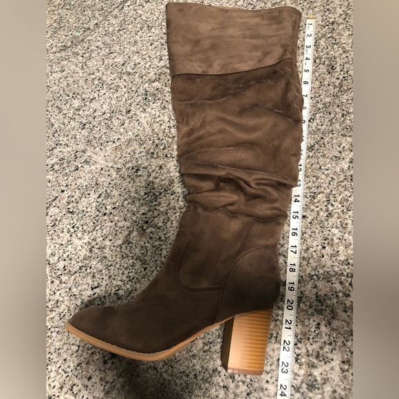 Journee Collection Over The Knee Heeled Boots Wide Calf Vegan Leather Size 10WC - Picture 11 of 16